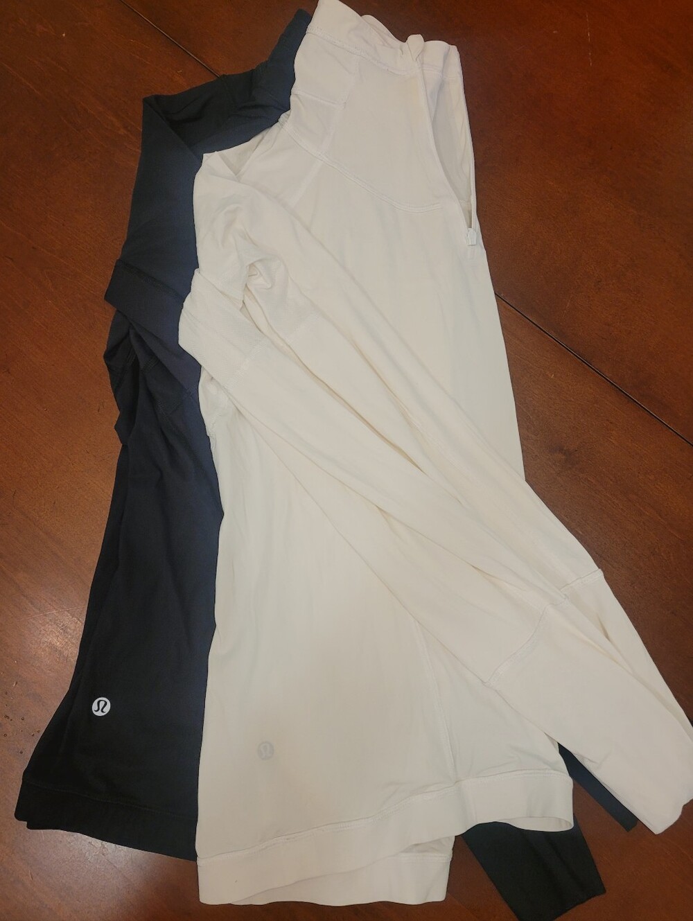 Lululemon Long Sleeve Half Zip Tops - Black & White